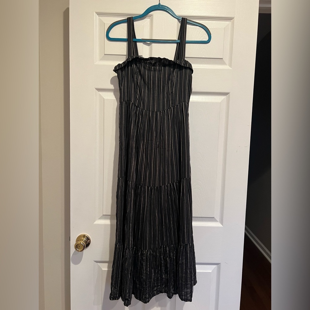 PAIGE Tiered Midi Navy Dress | Size S